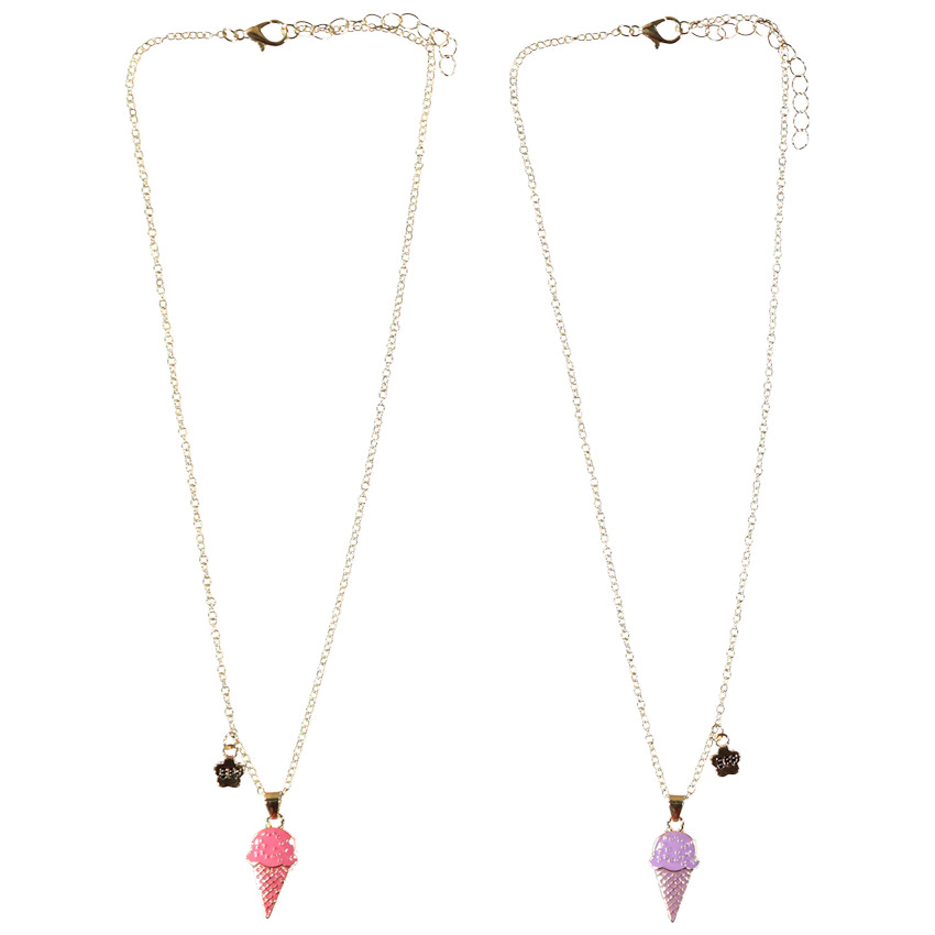 Set van 2 kettingen met ijs-pendant voor meisjes 