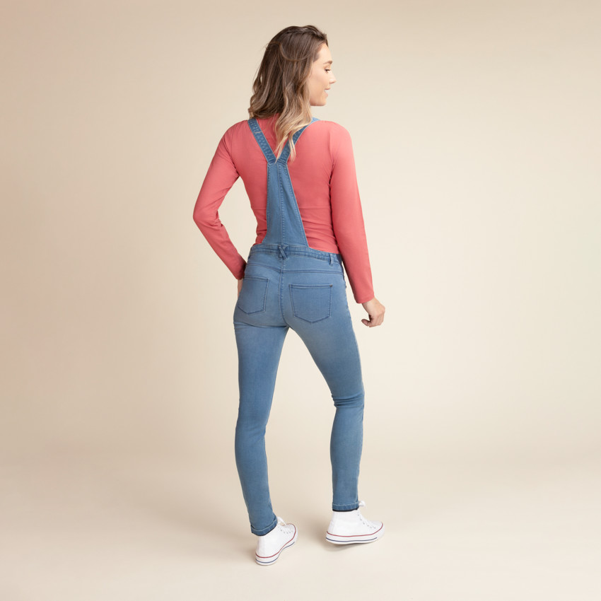 Robe-salopette de grossesse à bretelles réglables - gris foncé