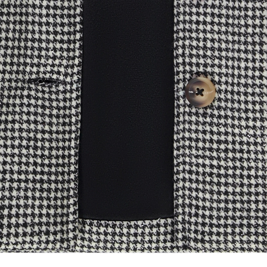 Wollen jas met pied-de-poule print voor meisjes 