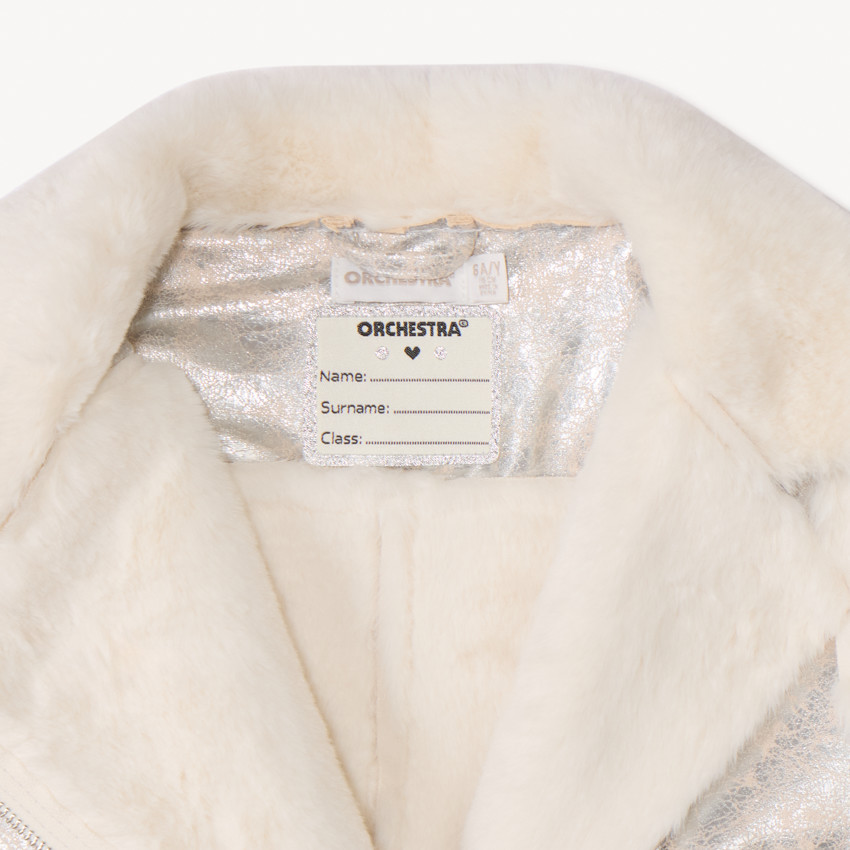 Mouwloze jas met bontlook voor meisjes 