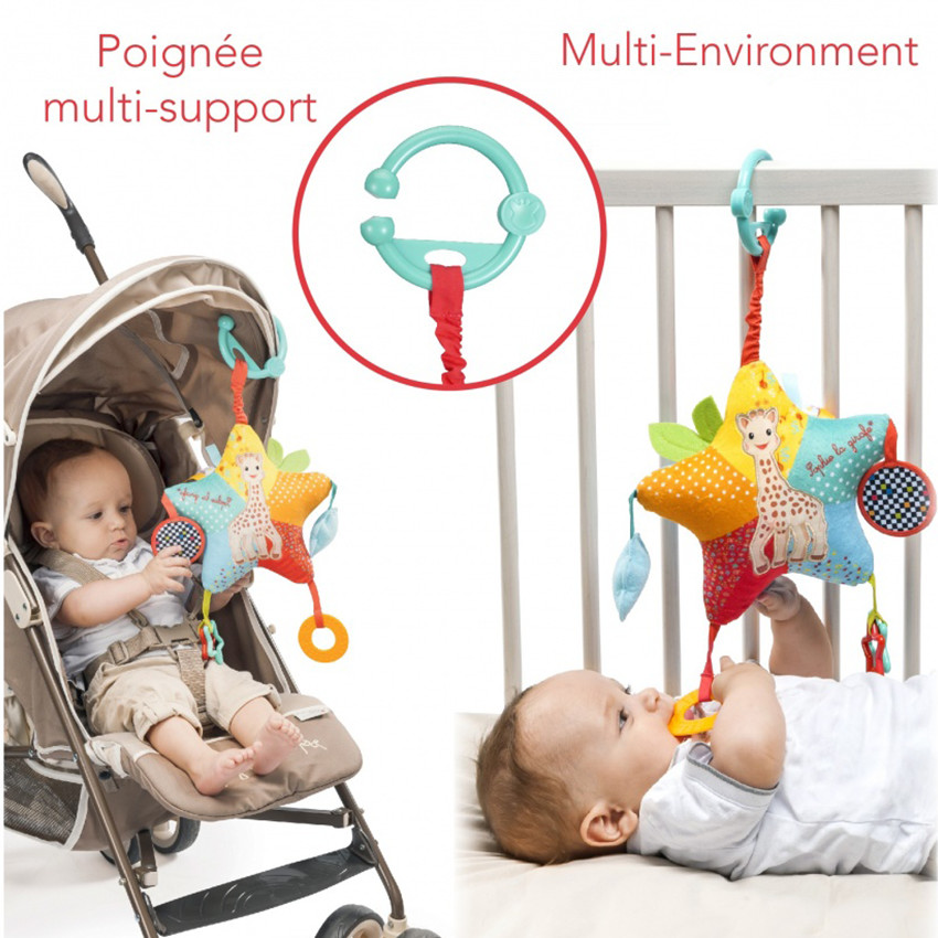 Peluche d'activités étoile à suspendre - Sophie la girafe 