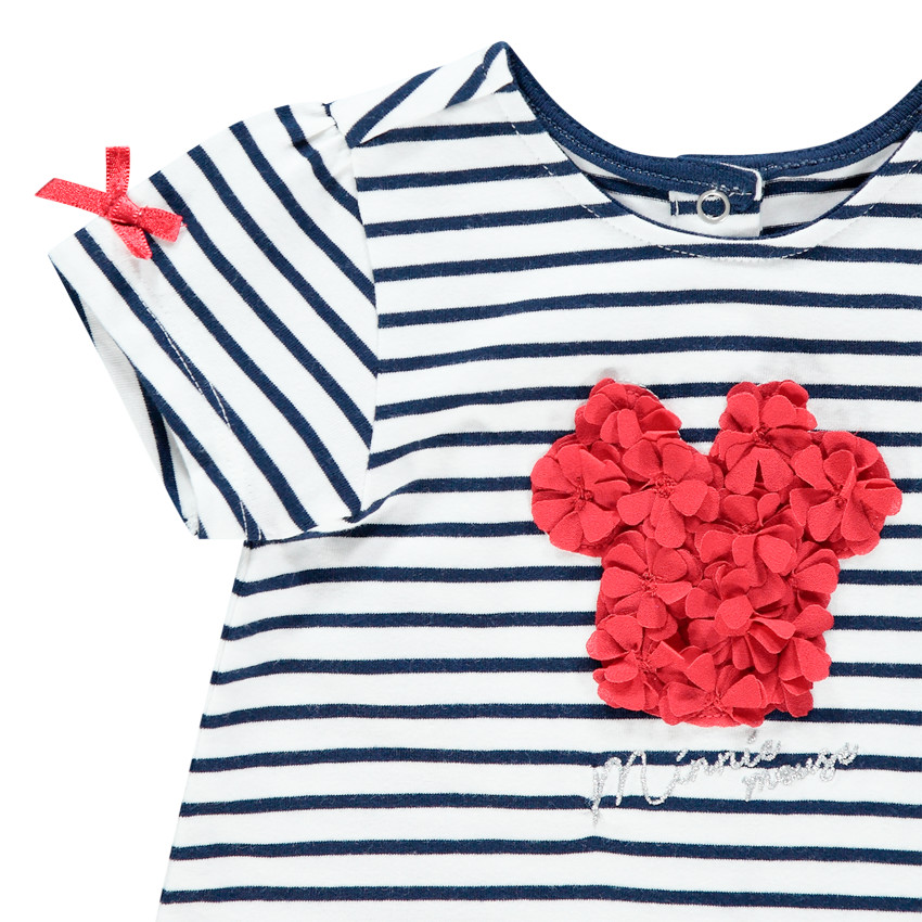 Combinaison courte à rayures et motif Minnie Disney à fleurs 