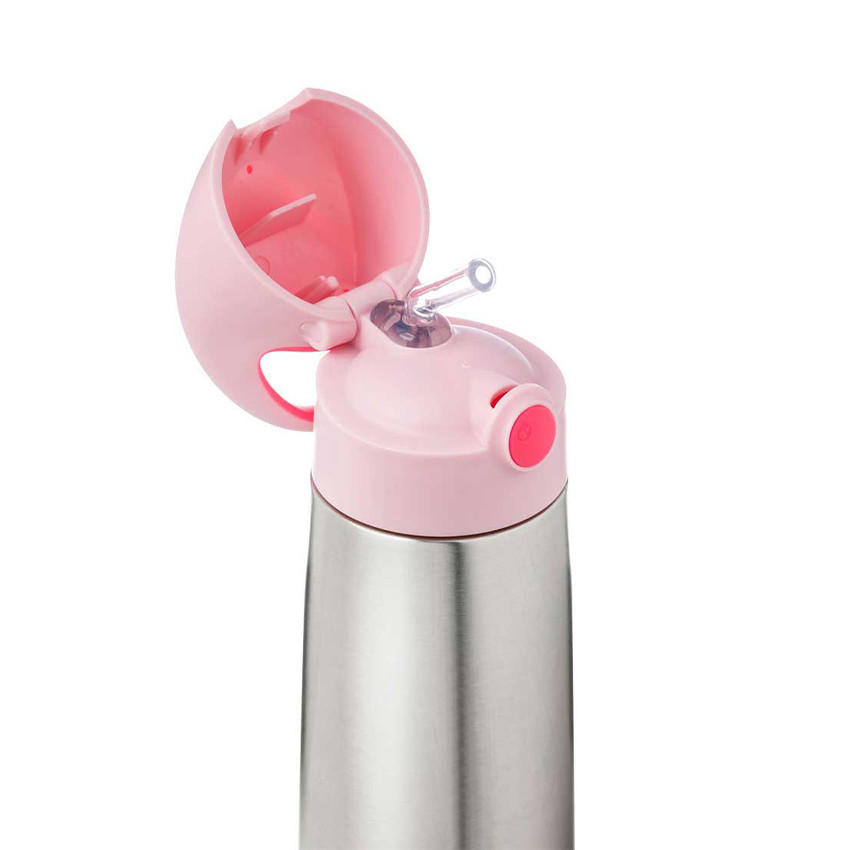 Gourde isotherme avec paille 500ml Rose 
