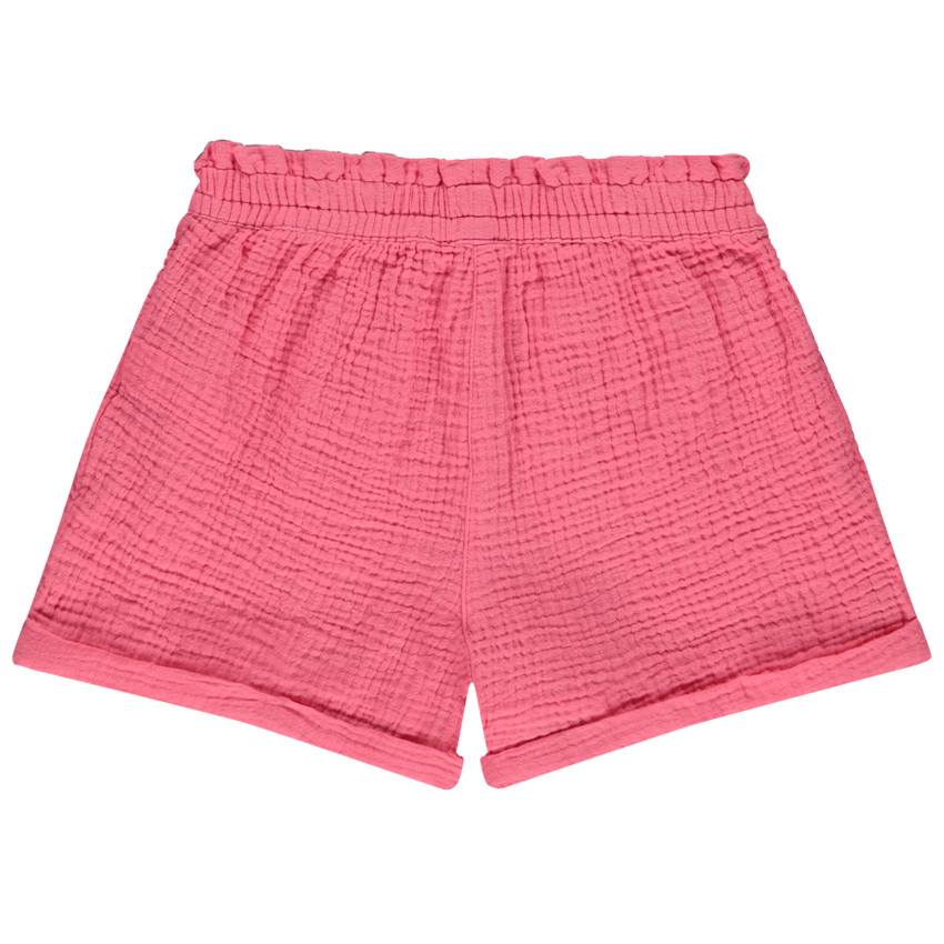 Effen short in dubbele gaze voor meisjes 