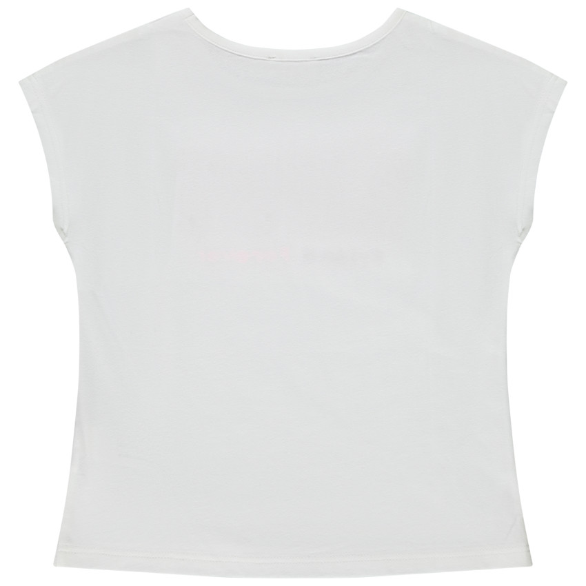 T-shirt manches courtes avec broderie et pétales 3D pour fille 