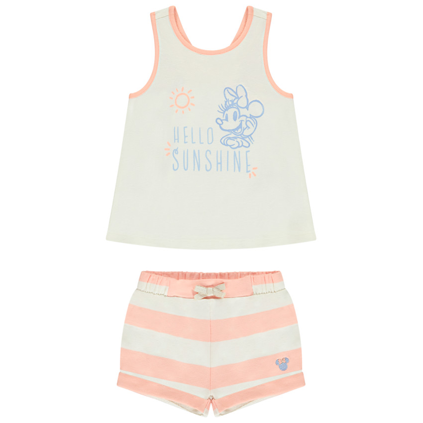Ensemble short molleton + débardeur imprimé Minnie Disney pour bébé fille 