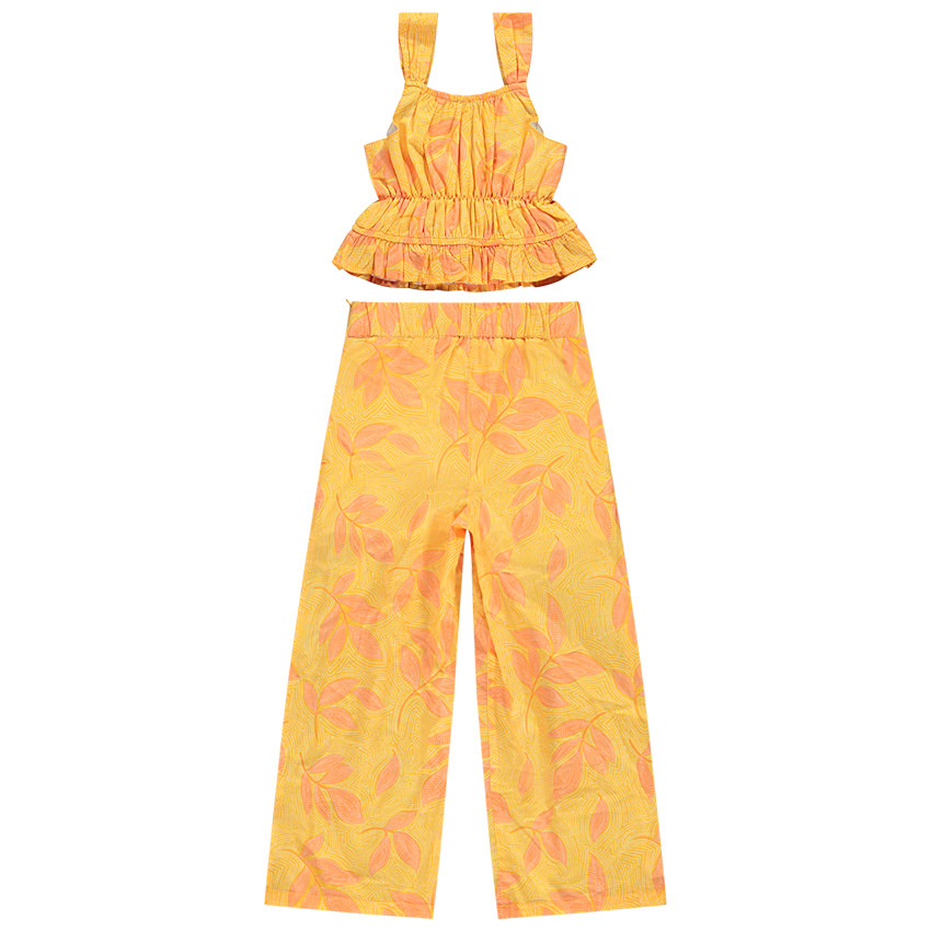 Ensemble 2 pièces total look imprimé végétal pour fille 