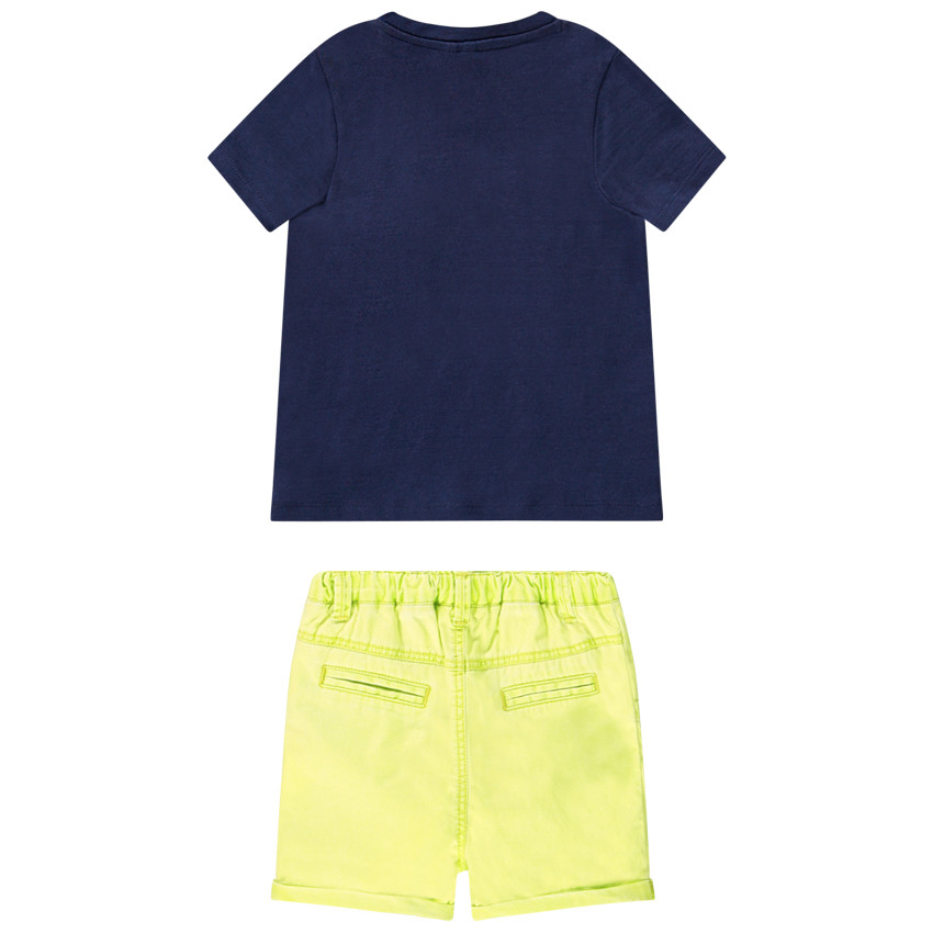 Set t-shirt en bermuda met olifantenpatroon voor baby jongen 