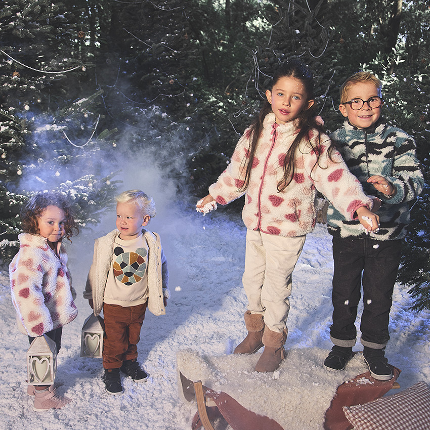 Veste en sherpa imprimé cœurs pour fille 