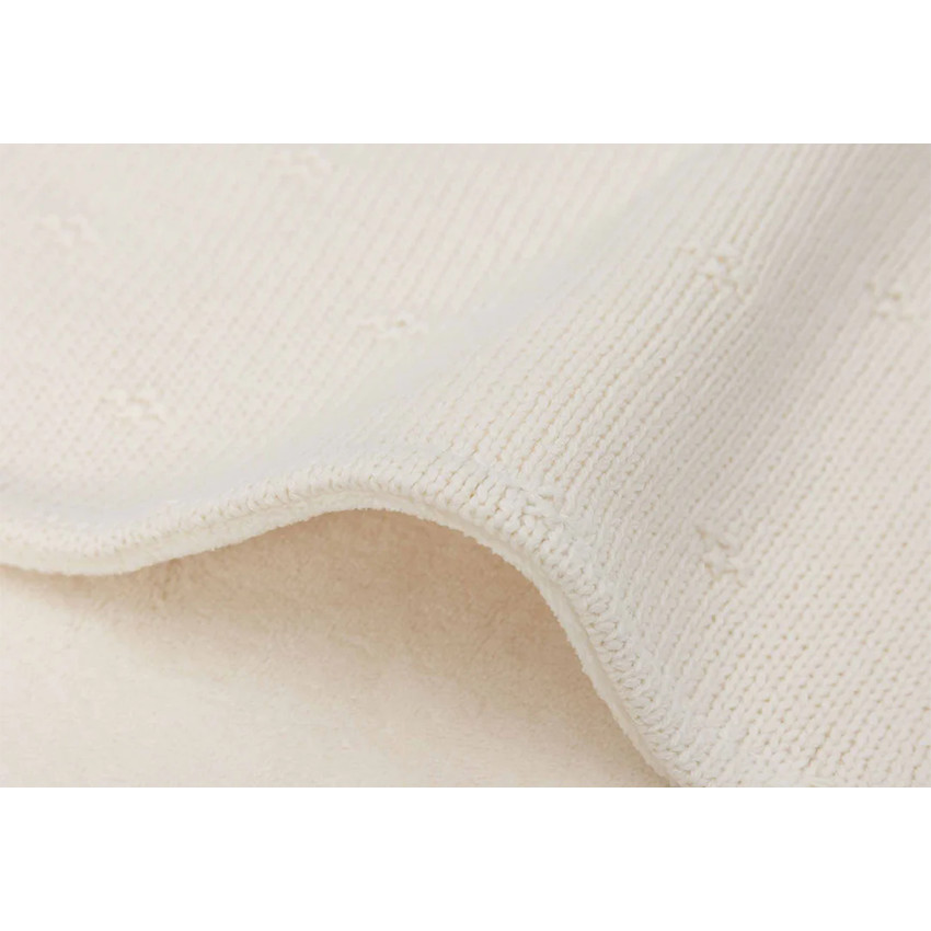 Couverture Cosy Knit 100x150cm Ivory/Velvet 
