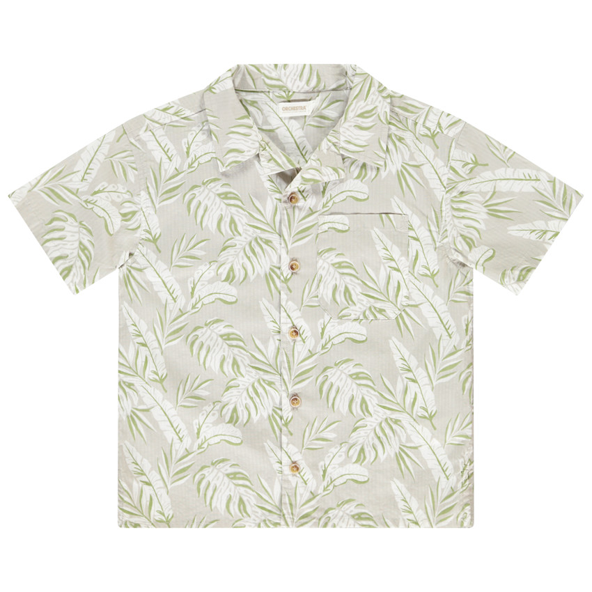 Chemise manches courtes imprimée feuillages pour garçon  