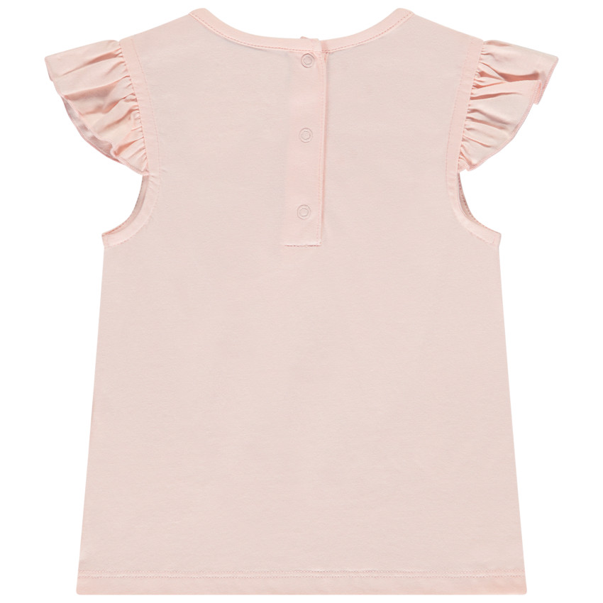 T-shirt met korte mouwen en 3D bloemenpatroon voor baby meisjes 