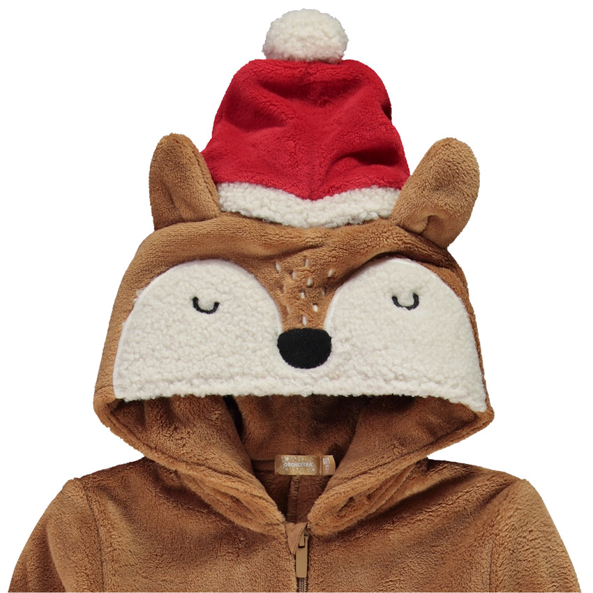 Surpyjama en sherpa avec capuche ludique pour garçon 