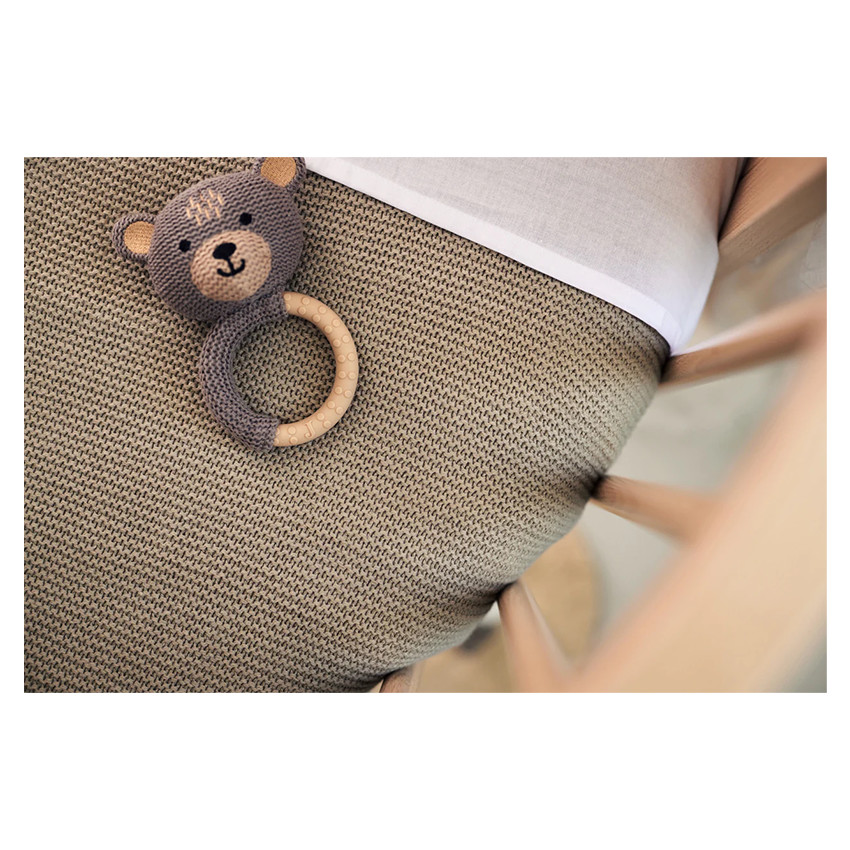 Deken wieg Basic Knit 75x100cm - Olijf Groen  