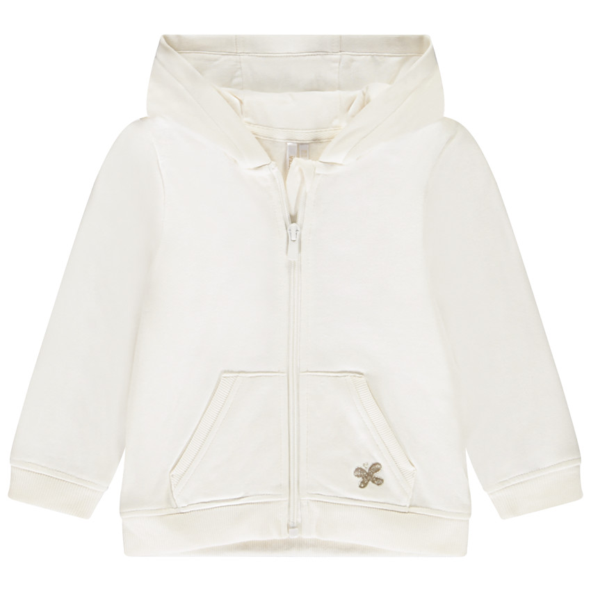 Gilet molleton à broderie papillon pour bébé fille 