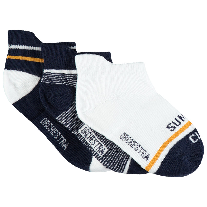 Set van 3 paar korte sokken met strepen in jacquard. 