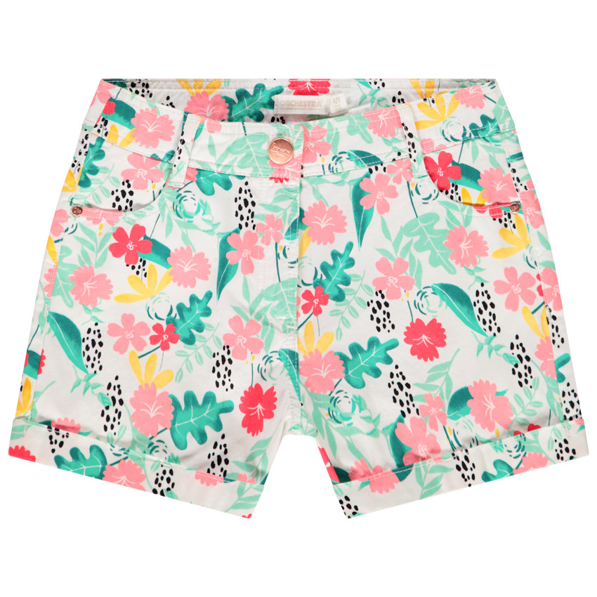 Katoenen short met print voor meisjes 