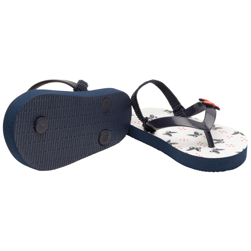 Slippers met print en badge vlinders voor baby meisje 