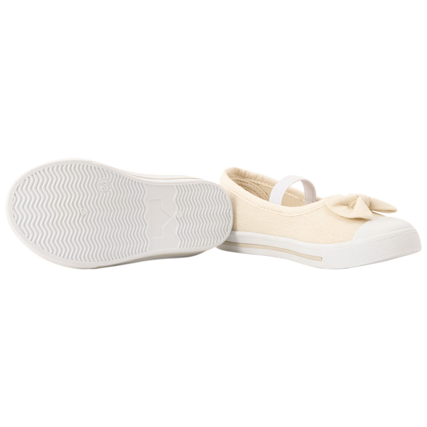 Babies en toile avec nœud et lanière pour fille 