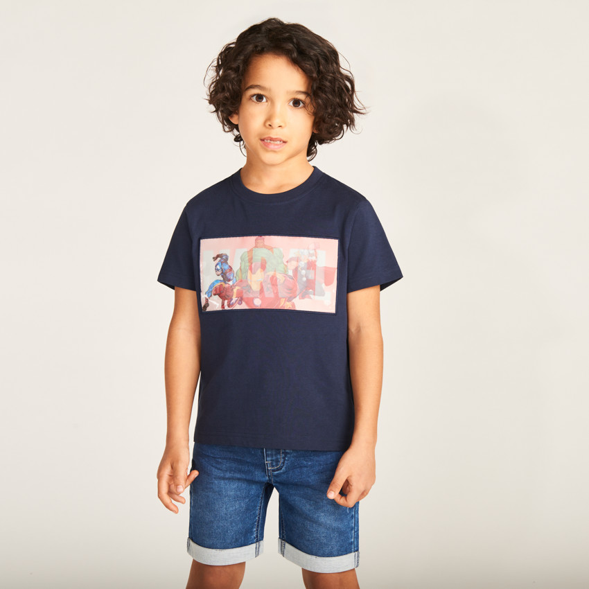 T-shirt manches courtes print lenticulaire Avengers Marvel garçon 