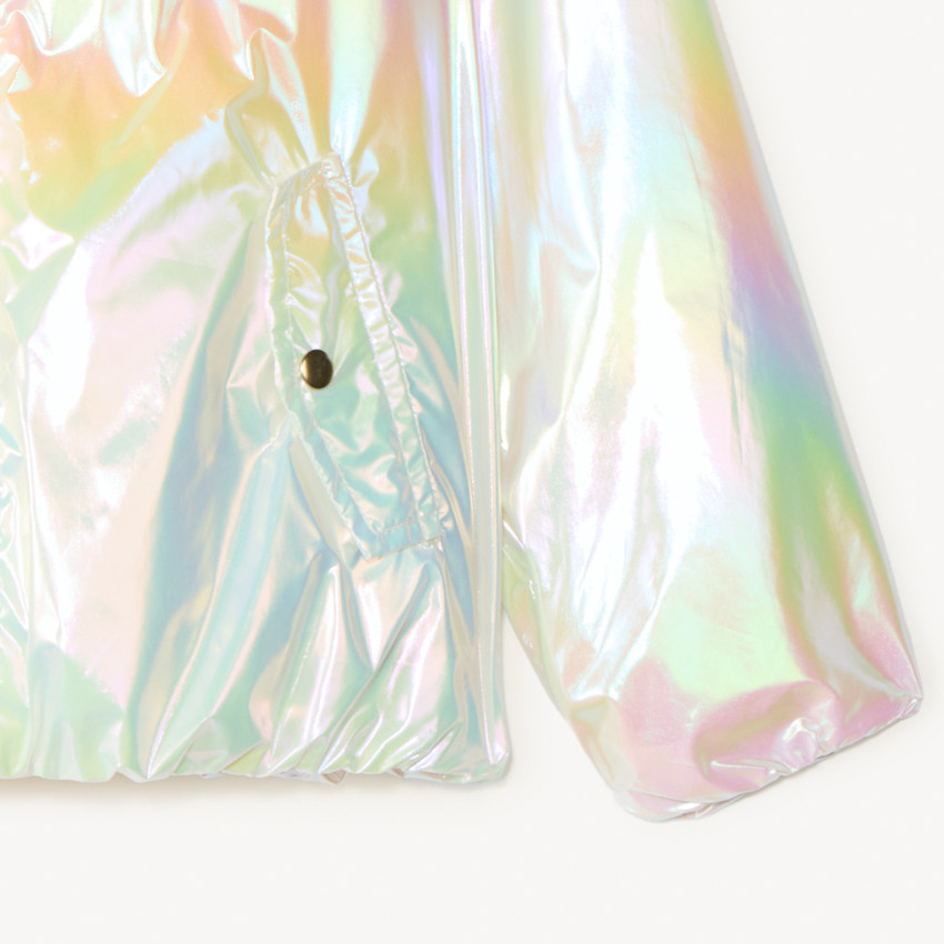 Iridescent windbreaker met capuchon voor meisjes 