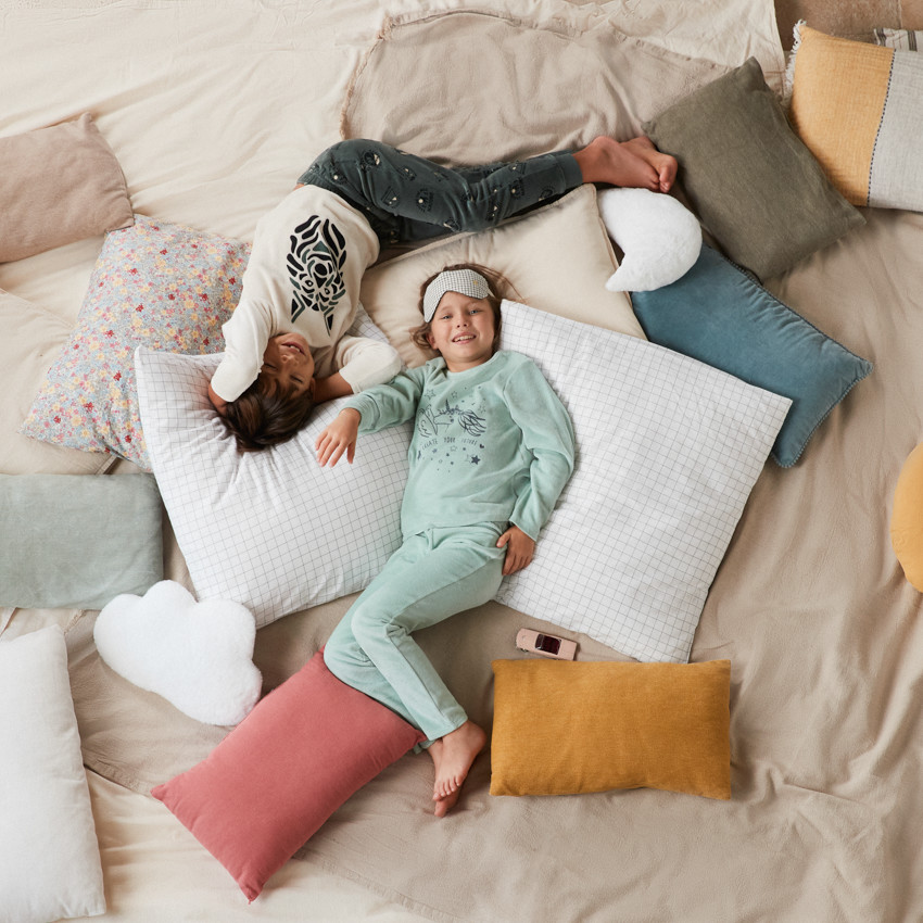 Set pyjama en velours printé uni pour fille 