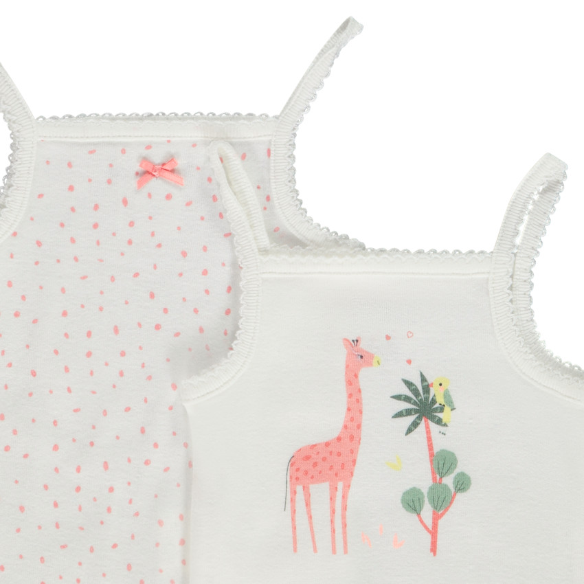 Lot de 5 bodies débardeurs fantaisie girafe pour bébé fille 