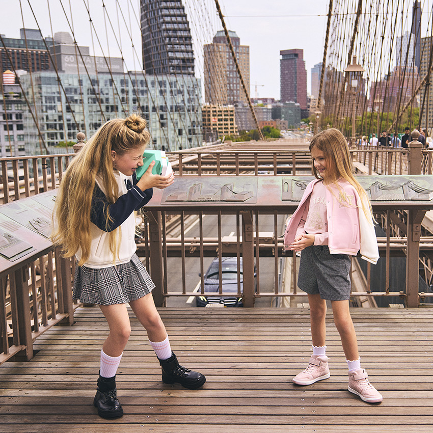 Rok met plooien in Milano-stijl en ruitpatroon voor meisjes 