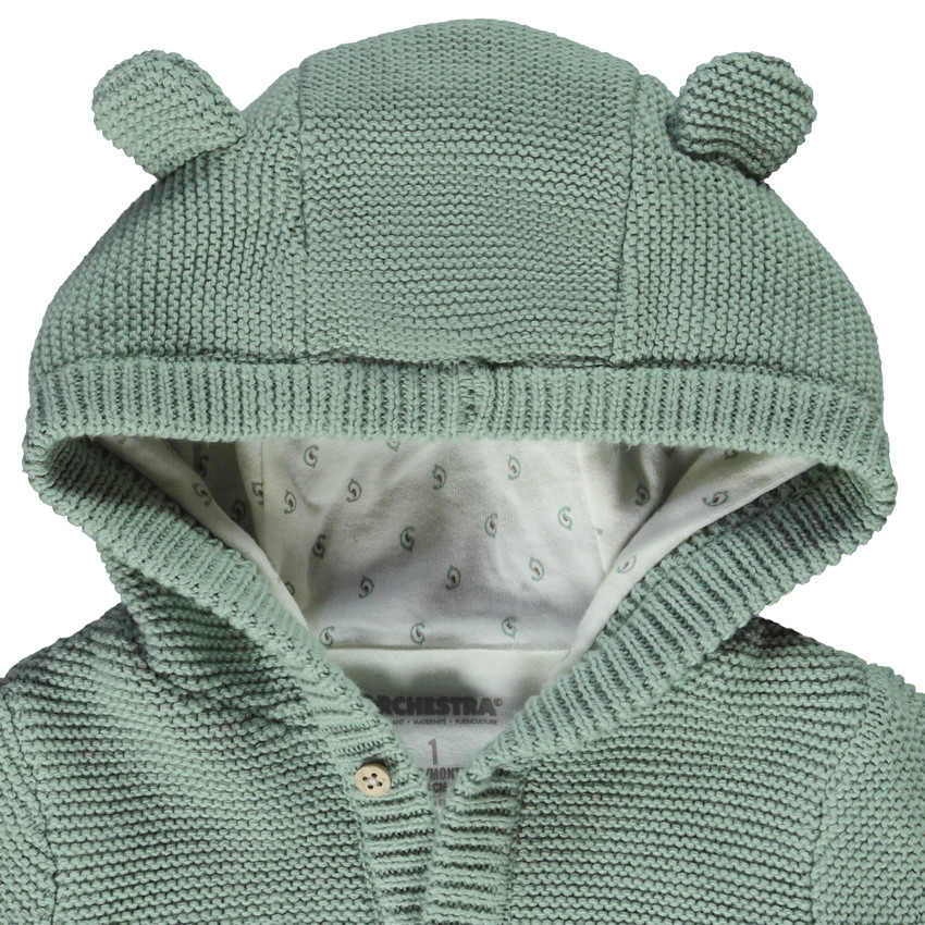 Gilet tricot à capuche ludique pour bébé garçon 