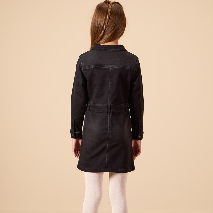 Lange mouwen effen chemise jurk voor meisjes 