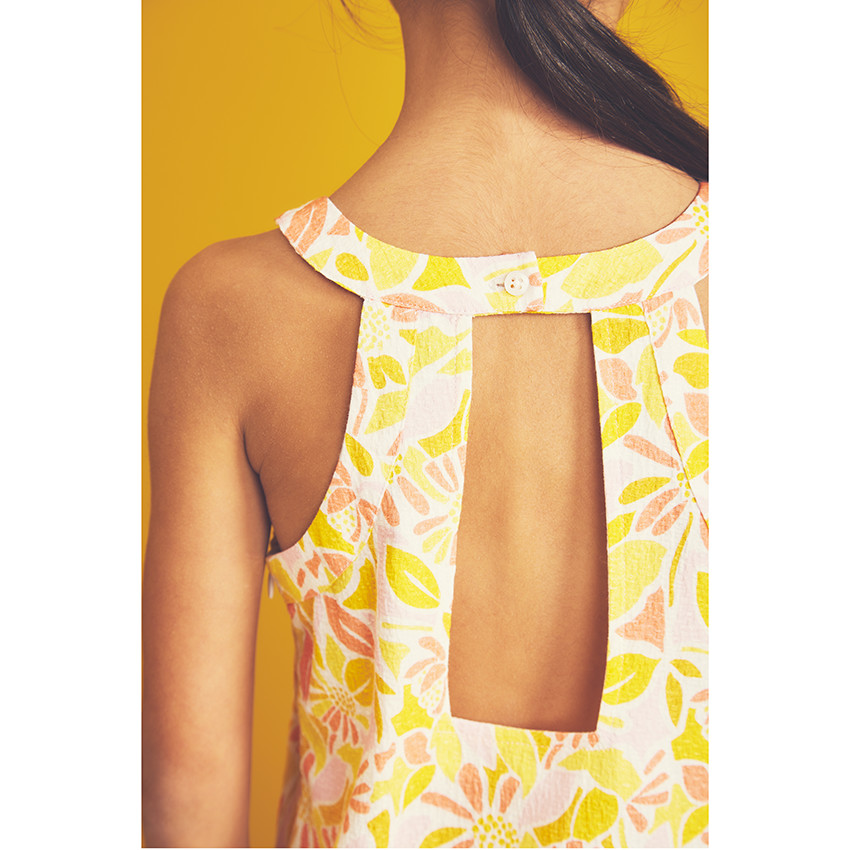 Jurk met schouderbanden met retro bloemenprint voor meisjes 