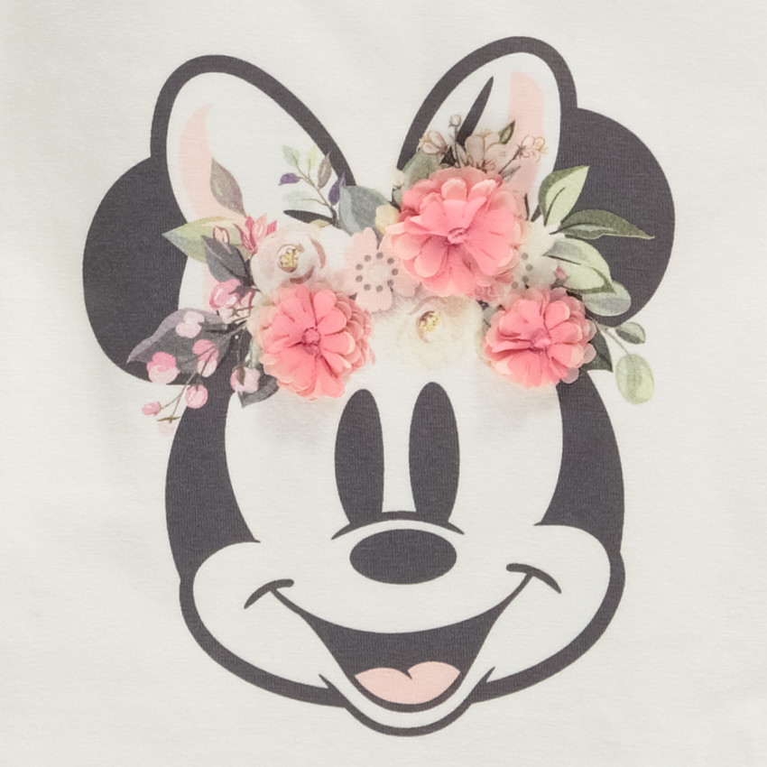 Lange mouwen T-shirt Minnie Disney met 3D bloemen voor baby meisje 