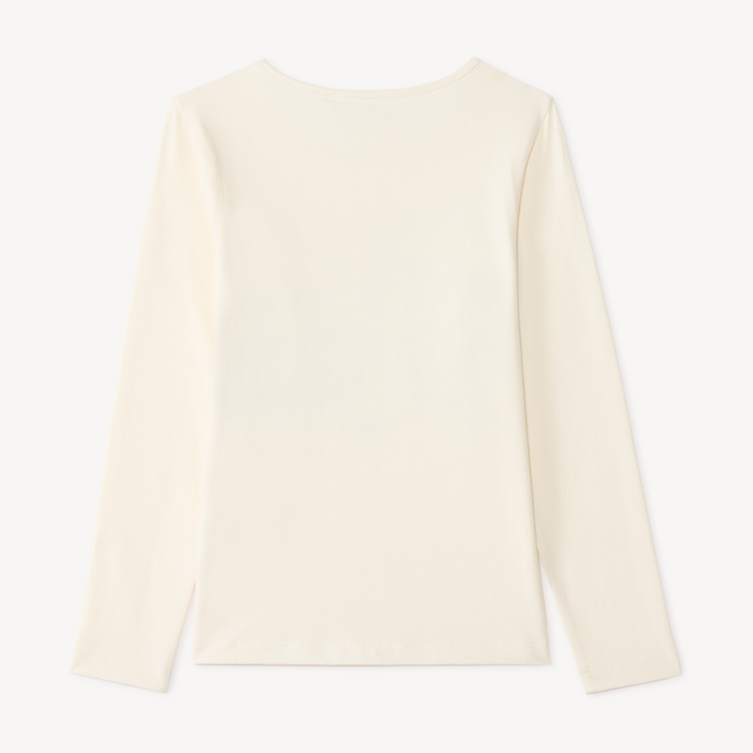 T-shirt manches longues fille avec imprimé fantaisie et paillettes 