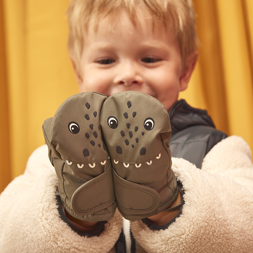 Wanten dinosaurussen met sherpa voering voor jongen 
