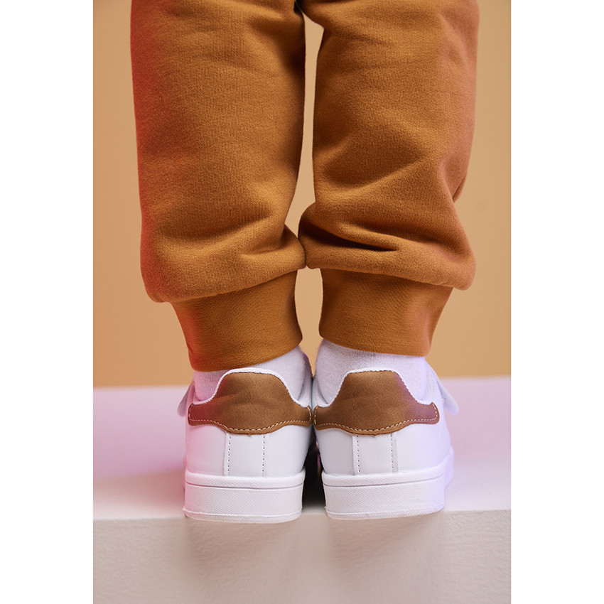 Baskets basses à scratch et lacets élastiqués pour garçon  