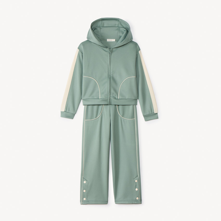 Ensemble jogging uni avec capuche pour fille 