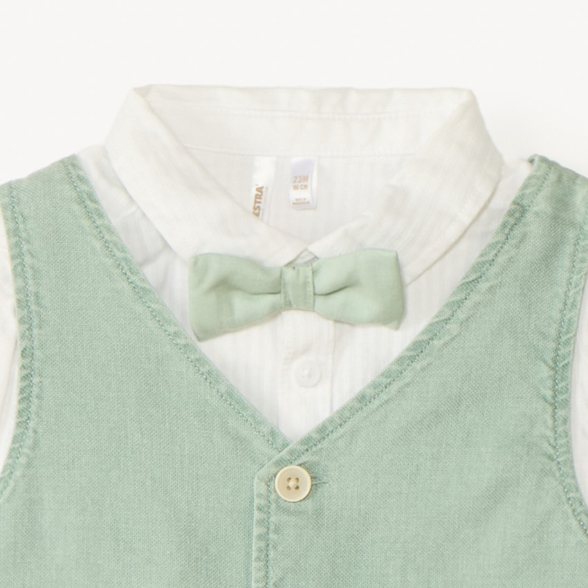 Ensemble 3 pièces avec nœud papillon pour bébé garçon 