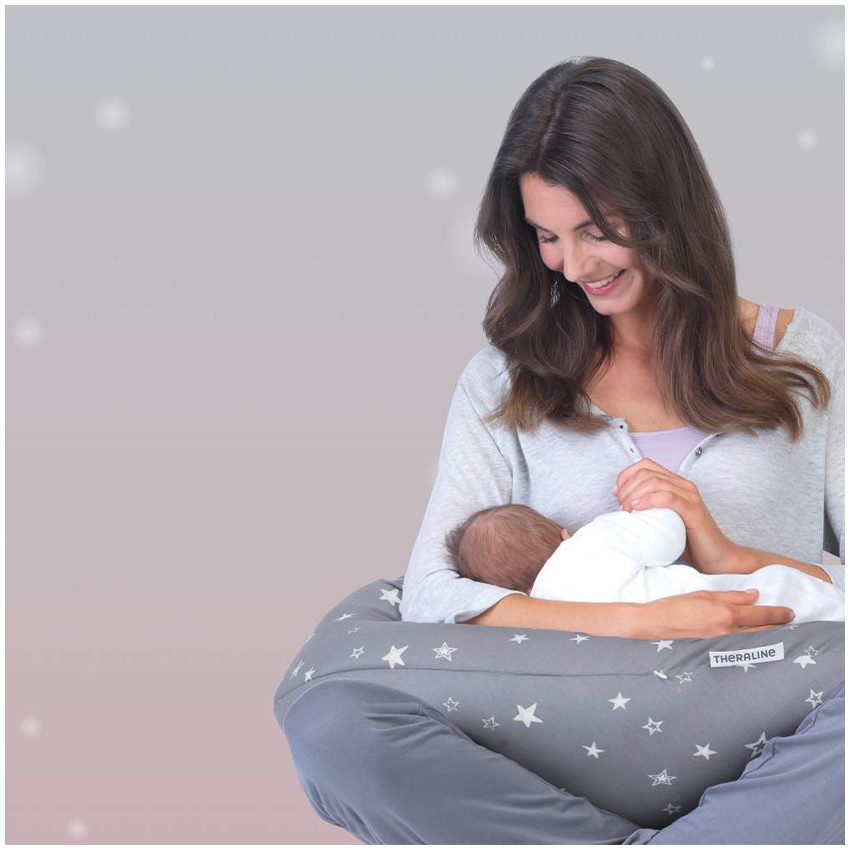 Coussin de grossesse et d'allaitement Original Bleu-Gris 