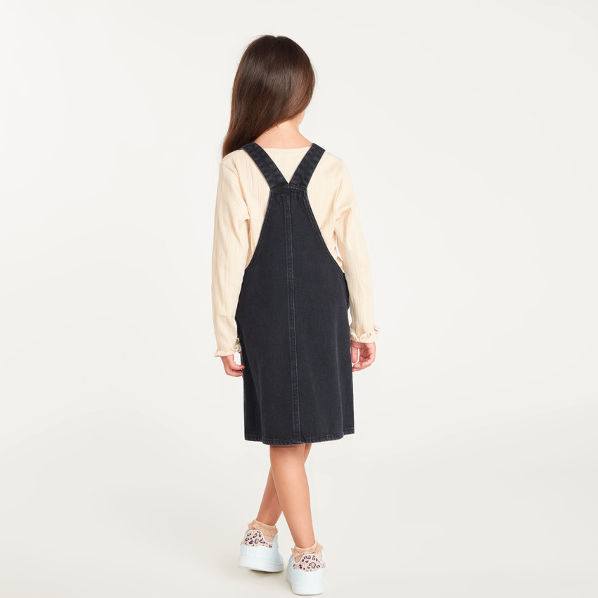 Robe salopette fille en jean 