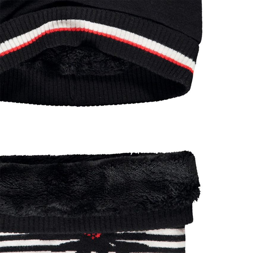 Bonnet et snood en tricot fantaisie doublés sherpa pour fille 