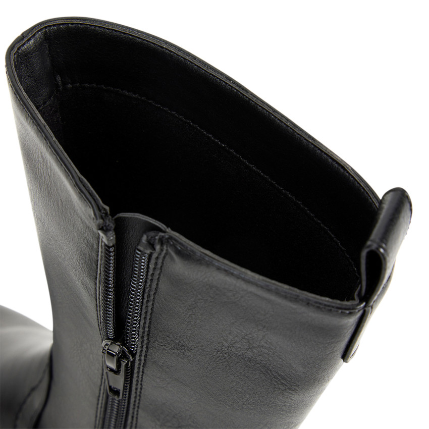 Zwarte laarzen met leder effect voor meisjes 