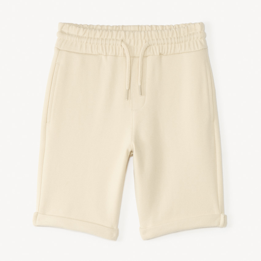 Bermuda en molleton piqué uni pour garçon 