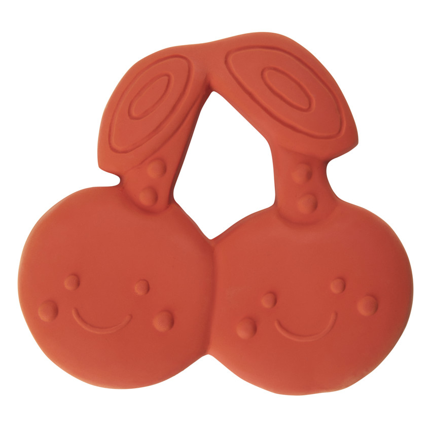 Bijtring in rubber Cherry 