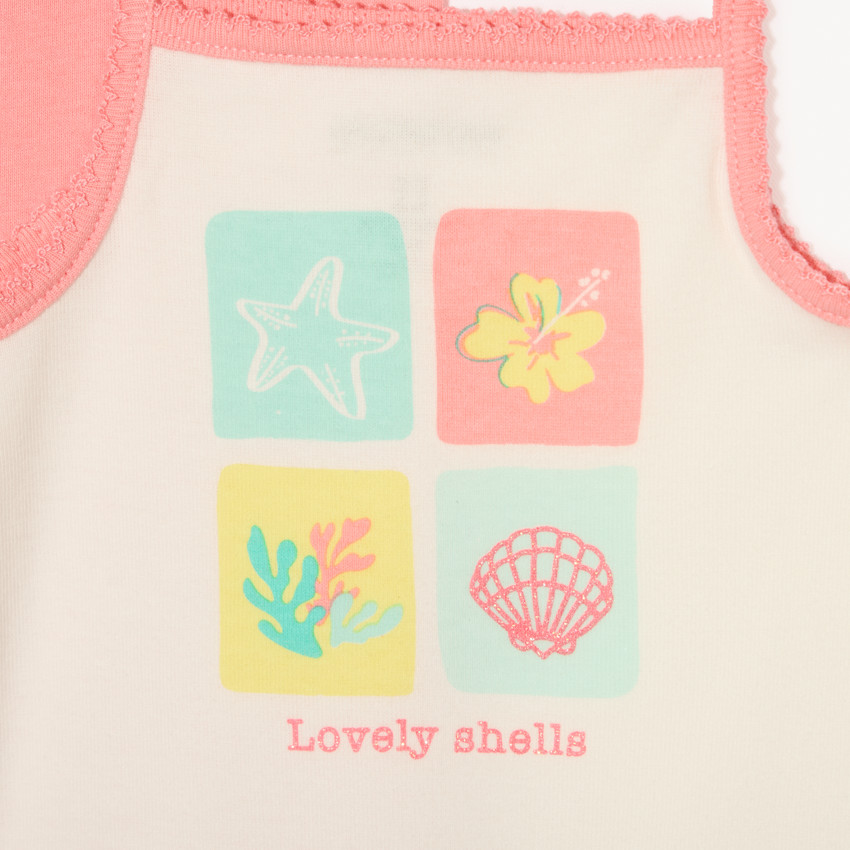 Set van 5 tanktops met strandmotieven voor babymeisjes 