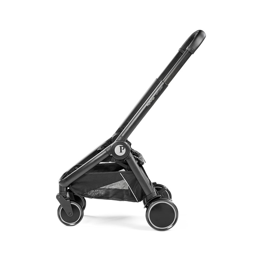 City Loop chassis zwart, licht en compact met inklapbaar stuur 