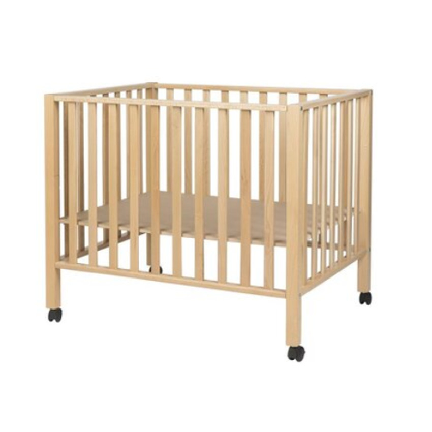 Parc Amy avec roulettes en bois coloris naturel 