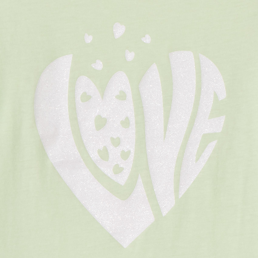 T-shirt manches courtes à print pailleté fille 