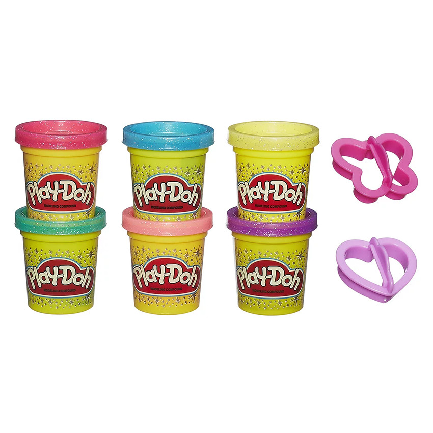 Play-Doh Sparkle 6 pots + Accessoires 