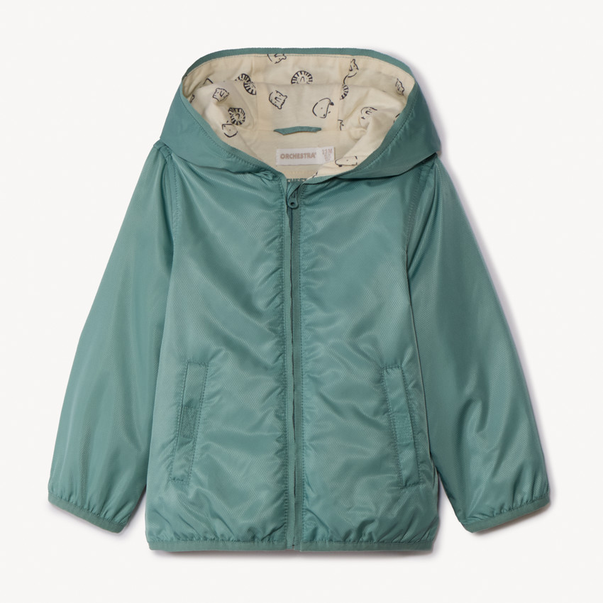 Gewatteerde ripstopparka met 50% gerecycleerd polyester voor babyjongens 