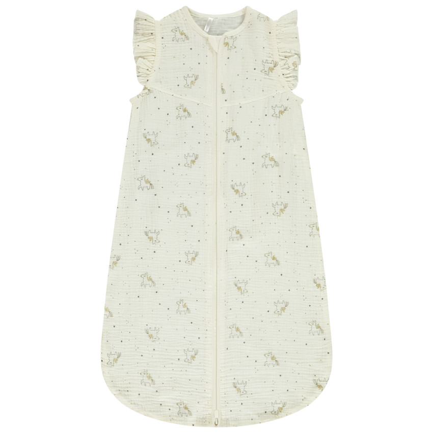Gigoteuse en double gaze TOG 0.5 imprimé licornes pour bébé fille 